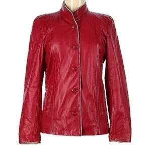 🎉Host Pick🎉 OSCAR Leather Jacket Women’s Vintage Red 90’s Spain Boutique Rare